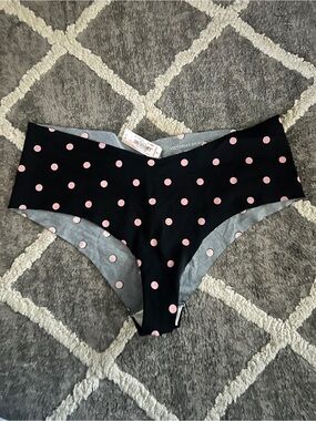 Victoria's Secret Black with Pink Polka Dot Seamless Hipster